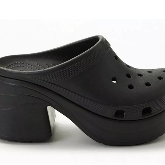 Crocs Siren Clogs High Unisex Heels Platform Slippers Men's 10 Women' 12 Black - Picture 4 of 13